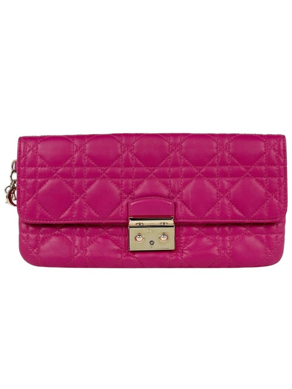 Dior Cannage Clutch Wallet Leather Pink - Picture 1 of 8